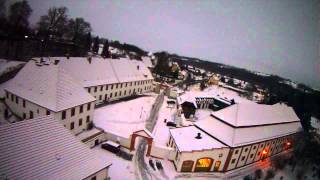 preview picture of video 'Rundflug am winterlichen Kloster St. Marienthal / St. Marienthal abbey in winter FPV'