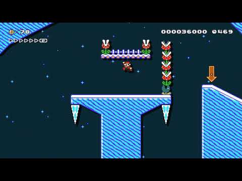 Midnight Winter Slide by Jman$ 🍄 Super Mario Maker 2 ✹Switch✹ #bai