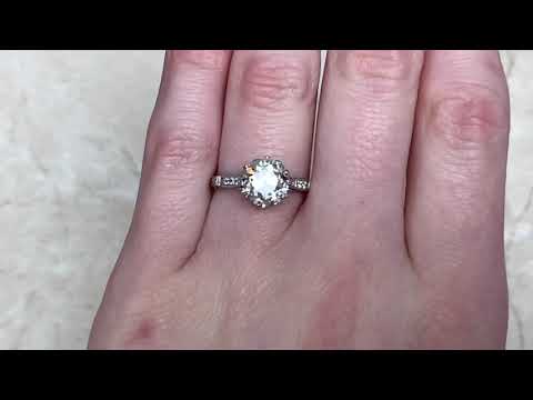 2.50ct Center Old European Cut Crown Setting Engagement Ring - Sintra Ring - Hand Video