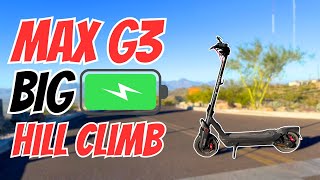 Segway Ninebot Max G3 HILL CLIMB Test with GT3 Battery Upgrade!