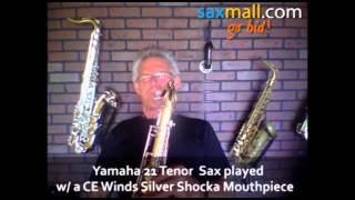 Video thumbnail for SaxMall.com Yamaha YTS-21 Tenor Saxophone sax played w/ CE Winds Silver Shocka Mouthpiece by CE Winds