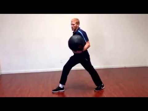 Split squat med ball throw