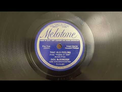 That Old Feeling - Dick McDonough and His Orchestra - 1937