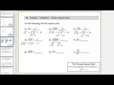 Simplify Square Roots (Perfect Squares) | Math Help from Arithmetic ...