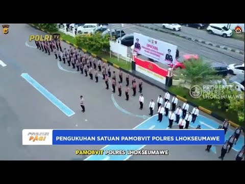 KAPOLRES LHOKSEUMAWE PIMPIN UPACARA PENGUKUHAN SATUAN PAMOBVIT