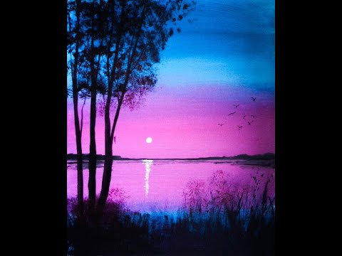 10-Minute Painting: Idyllic Sunset 🎨 | for Beginners | Tutorial