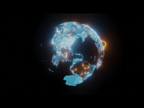 World Connection Animation, Earth Spinning, Globe Motion Graphics, Loop