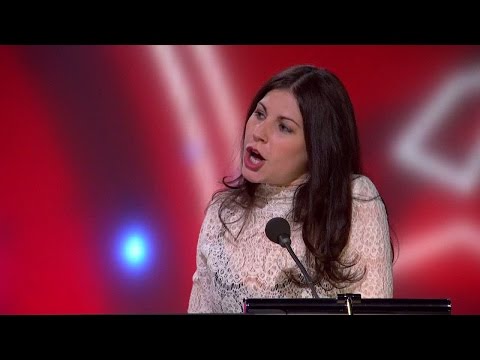 Nour El-Refai pratar som en i en tecknad film i Parlamentet - Parlamentet (TV4)