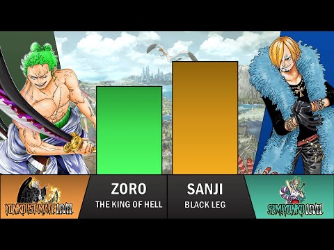 RORONOA ZORO vs VINSMOKE SANJI POWER LEVELS (One Piece)