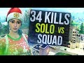 Nutty Hunting Rifle Shots -  34 Kill Solo vs Squad (Fortnite Battle Royale)