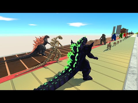Super Godzilla; Gojira; Godzilla Skeleton death run - Animal Revolt Battle Simulator