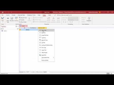 How to Create a Table in MS Access - Office 365