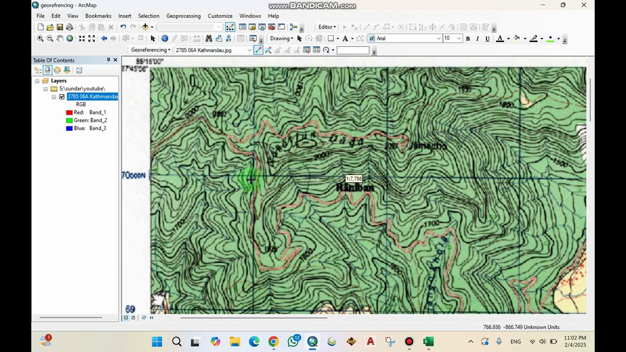 How to download Topographic Map of Nepal, Georeferencing in ArcGIS