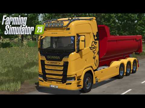 FS25 - Scania S580 V8 Hooklift with ITRunner - NEW TRUCK MOD for Farming Simulator 2025 GAMEPLAY