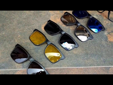 Clip on wayfarer design 5 in 1 sunglasses
