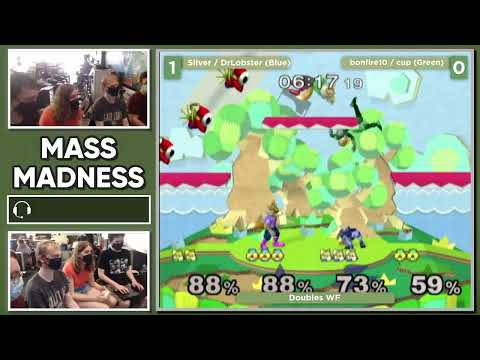 Mass Madness 36 SSBM - DrLobster/Silver (Blue) vs. cupofwater/bonfire10 (Green) - Melee Doubles WF