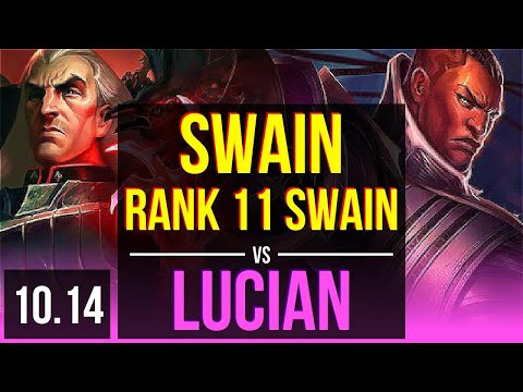 SWAIN vs LUCIAN (MID) | Rank 11 Swain, KDA 10/1/6, Triple Kill, 600+ games | NA Grandmaster | v10.14