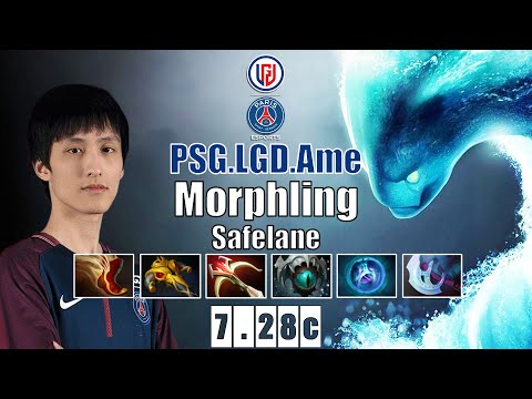 Morphling Safelane | PSG.LGD.Ame | AME DOUBLE RAMPAGE COMEBACK | 7.28c Gameplay Highlights