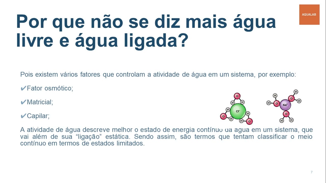 Respostas às dúvidas sobre o conceito de atividade de água e os resultados das medições