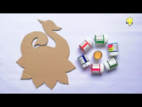 Cardboard use full craft idea-Cardboard key holder-DIY Key Holder With Cardboard-Peacock Craft Ideas Video