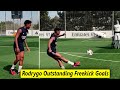 Real Madrid forward Rodrygo scored outstanding free kick goal in today training session