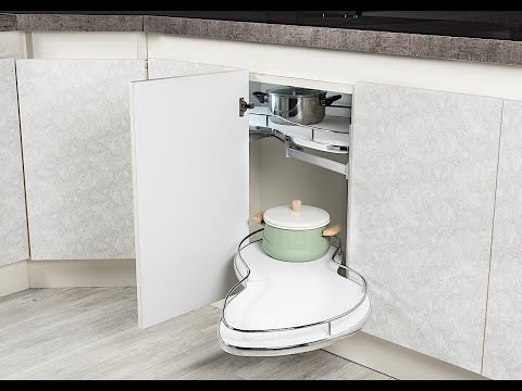 Миниатюра изображения товара Корзина выкатная Starax Волшебный уголок поворотный / S-3015-C (левое выдвижение, хром)