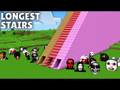 SURVIVAL LONGEST STAIRS with 100 NEXTBOTS in Minecraft - Gameplay - Coffin Meme