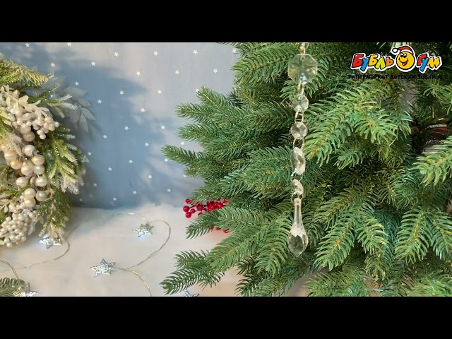 Елочное украшение подвеска прозрачный лофт 22см - видео