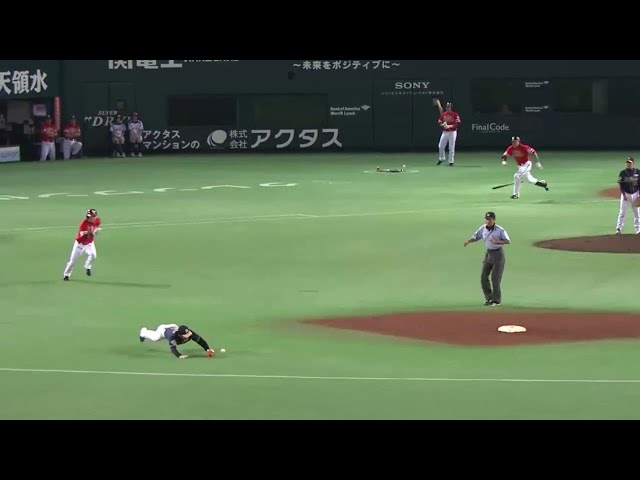 【パ・リーグ首位攻防】2回裏 ホークス反撃開始!! 柳田のセカンド強襲ヒットで1点返す!! 2014/7/8 H-Bs