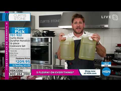 Curtis Stone DuraPan Nonstick 16piece Nesting Cookware S...