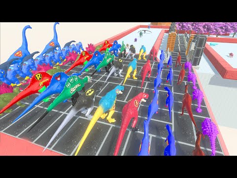 COLOR ALL CARNIVORE DINOSAURS CHAMPIONSHIP RACE - Animal Revolt Battle Simulator