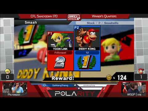 CFL Smackdown 170 WiiU - Poltergust (Toon Link) vs WSGP | Dyr (Diddy Kong) - Winners Quarters