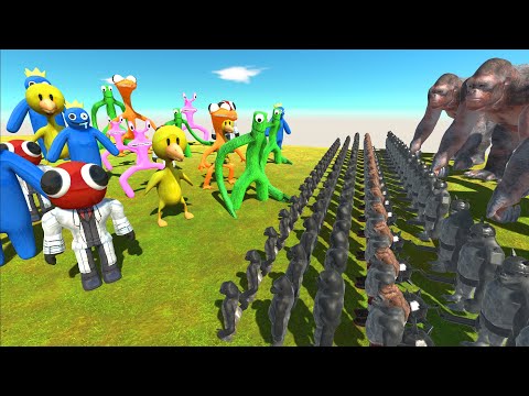Mutant Primates War | Rainbow Friends Attack - Animal Revolt Battle Simulator