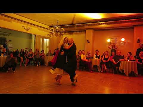  Mariano Otero  and  Alejandra Mantinan  are  dancing  to  a  nontraditional song  at  International Tango Festival Riga