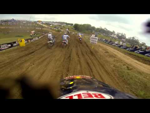 GoPro HD: James Stewart Lap 1 Moto 1 - High Point MX Lucas Oil Pro Motocross Championship 2013