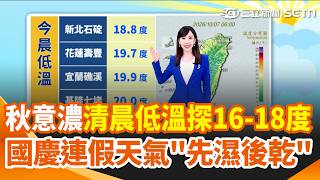 秋意濃！冷空氣＋輻射冷卻 清晨低溫探16-18度！國慶連假天氣「先濕後乾」｜三立新聞網 SETN.com
