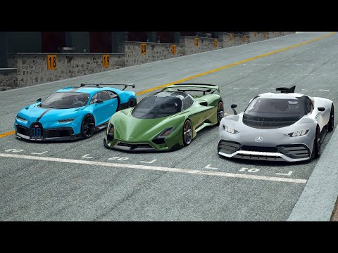 Bugatti Chiron Pur Sport vs SSC Tuatara vs Mercedes-AMG Project One at Laguna Seca