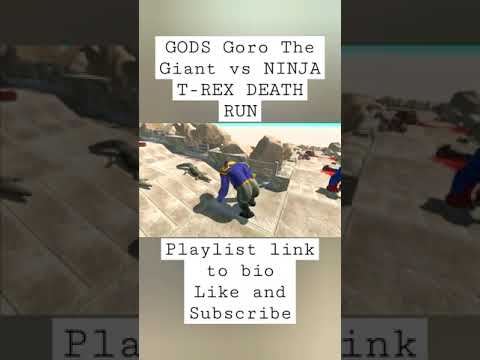 GODS Goro The Giant vs NINJA T-REX DEATH RUN - 🦖 Animal Revolt Battle Simulator 🦕 #arbs #shorts