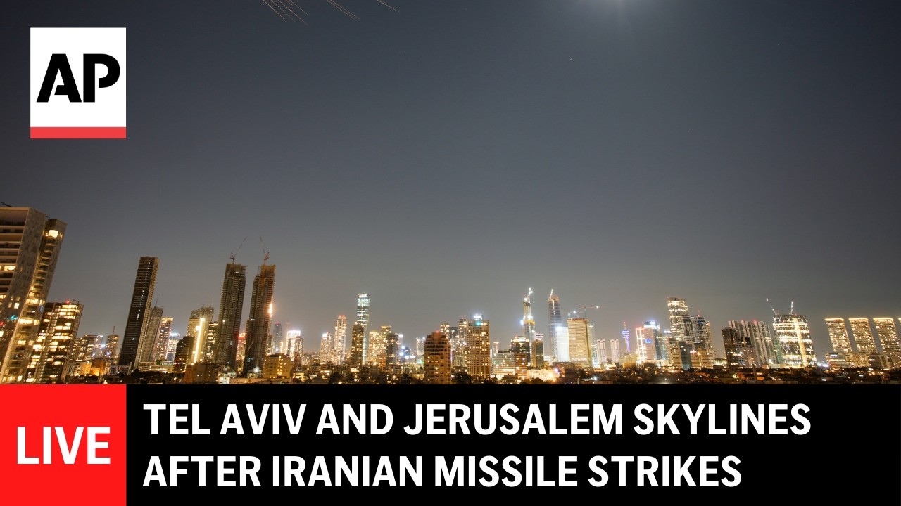 Video | LIVE: Tel Aviv and Jerusalem skylines after Iranian missile strikes