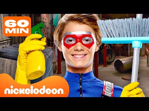 Henry Danger limpia villanos y lucha contra el crimen! con Captain Man | 60 minutos  | Nickelodeon