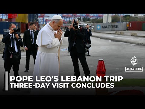 Pope Leo wraps up Lebanon visit with prayers at site of Beirut port blast
