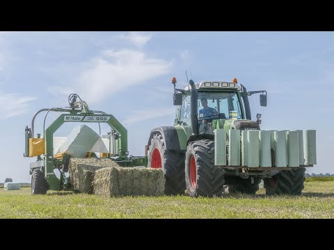 Fendt 724 + 820 | Gras harken, balen persen en wikkelen