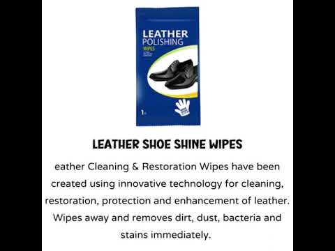 Blue leather shoe shine wipes