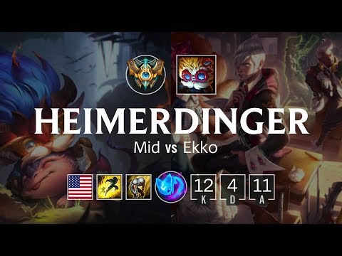 Heimerdinger Mid vs Ekko - NA Challenger Patch 8.22
