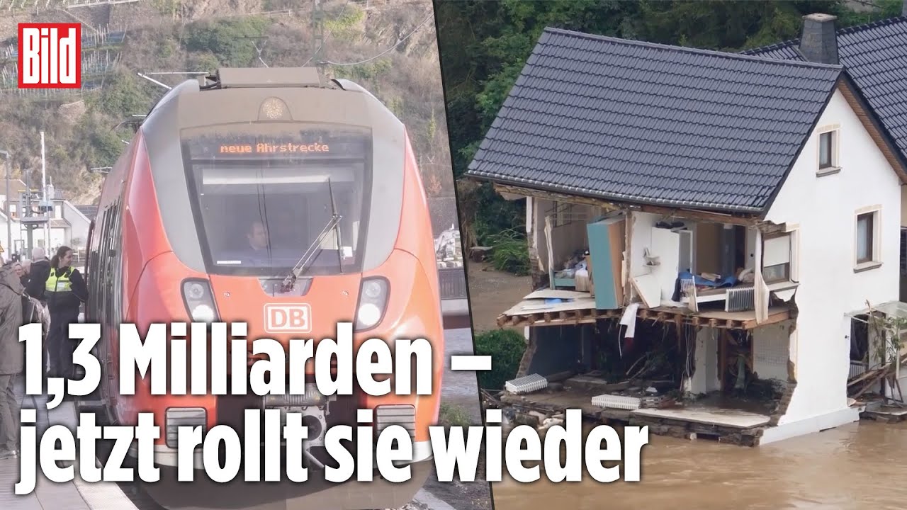 WIEDER UNTERWEGS: Ahrtalbahn fährt nach der Flutkatastrophe erstmals komplett