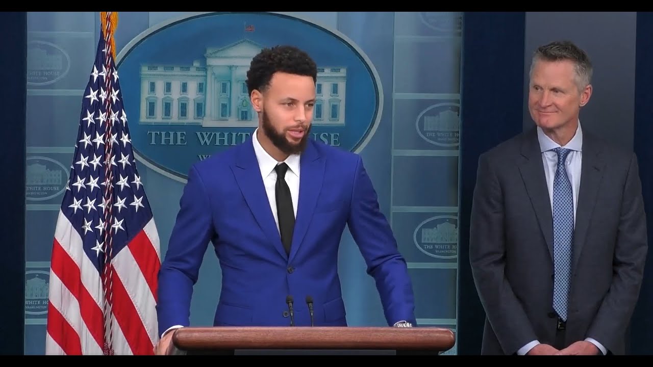 Stephen Curry white house speech to thanks president Biden and his staff for their hard work