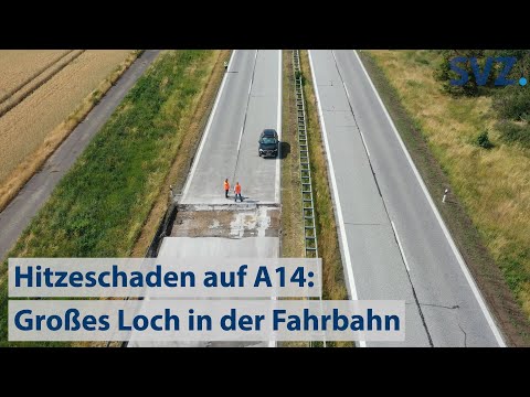 Exklusive Bilder der Hitzeschäden auf der A14 aus der Luft