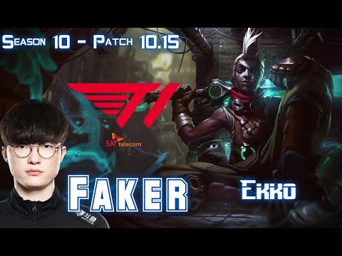 T1 Faker EKKO vs ZOE Mid - Patch 10.15 KR Ranked