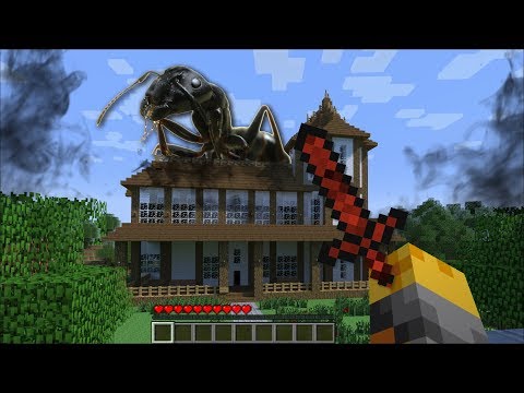 GIANT ANT APPEARS IN OUR HOUSE IN MINECRAFT !! Minecraft Mods
