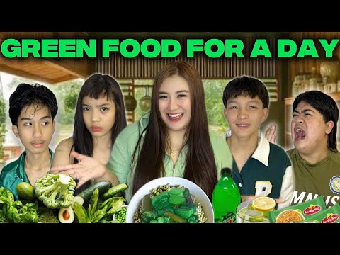 GREEN FOOD FOR A DAY! | FAMILYAY